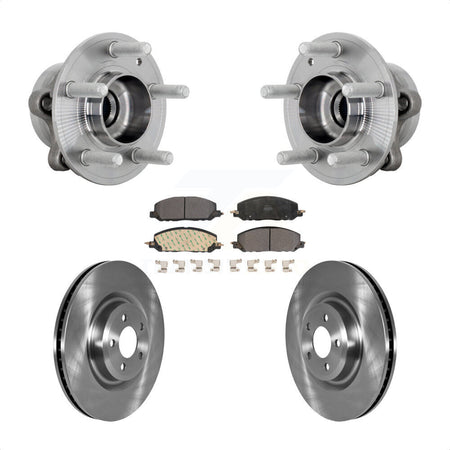 Front Hub Bearing Brake Rotor & Pads Kit For Ford Explorer Lincoln Aviator Police Utility KBB-132236