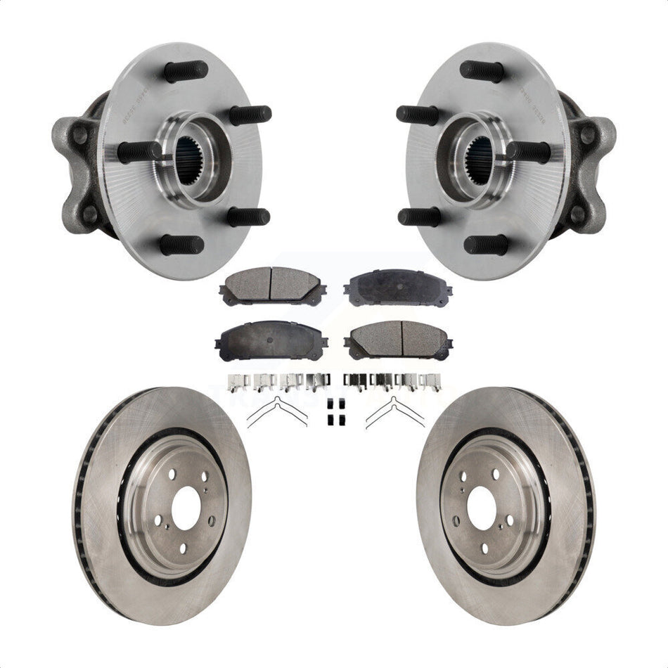 Front Hub Bearing Assembly Disc Brake Rotors And Pads Kit For 2020-2022 Toyota Highlander KBB-132238