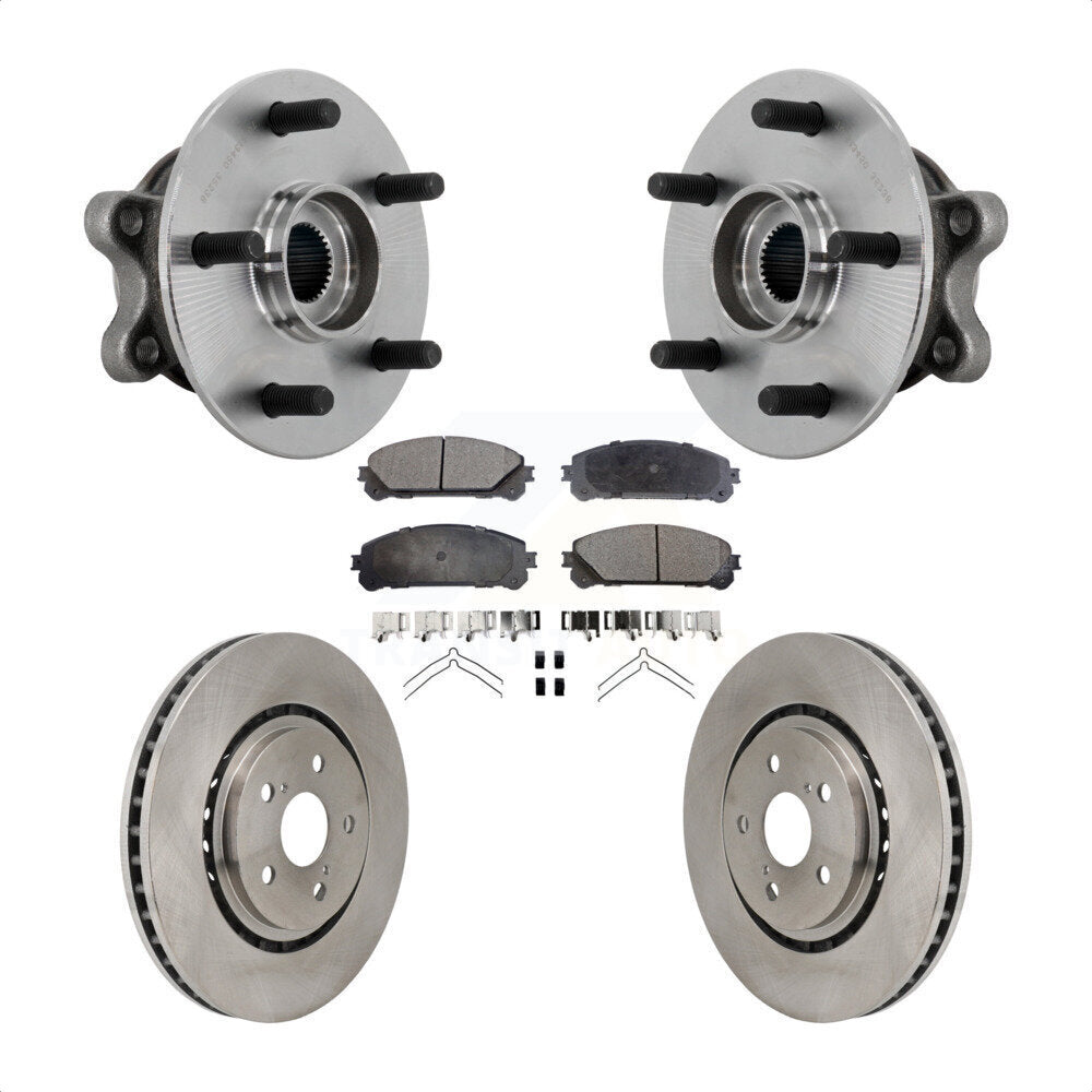 Front Hub Bearing Assembly Disc Brake Rotors And Pads Kit For 2021-2023 Toyota Sienna KBB-132239