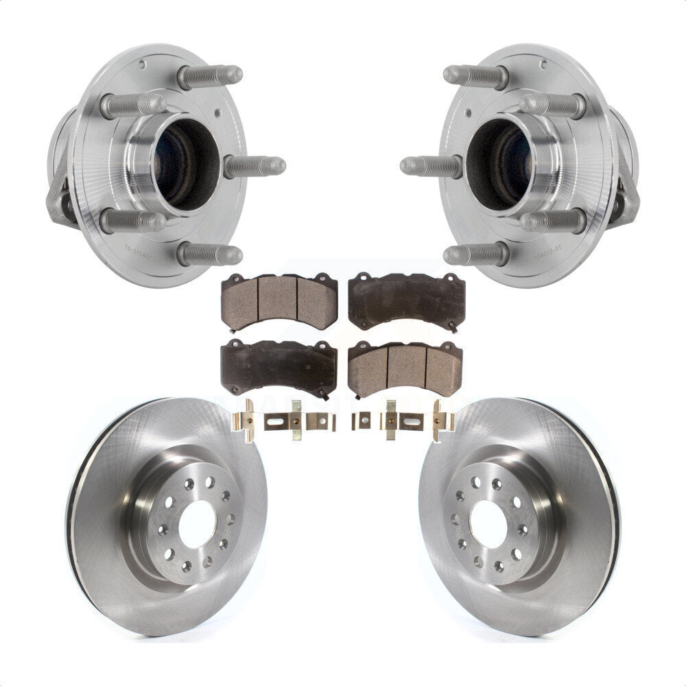 Front Hub Bearing Brake Rotor Pads Kit For 16 Cadillac CTS Vsport Premium with RWD KBB-132241