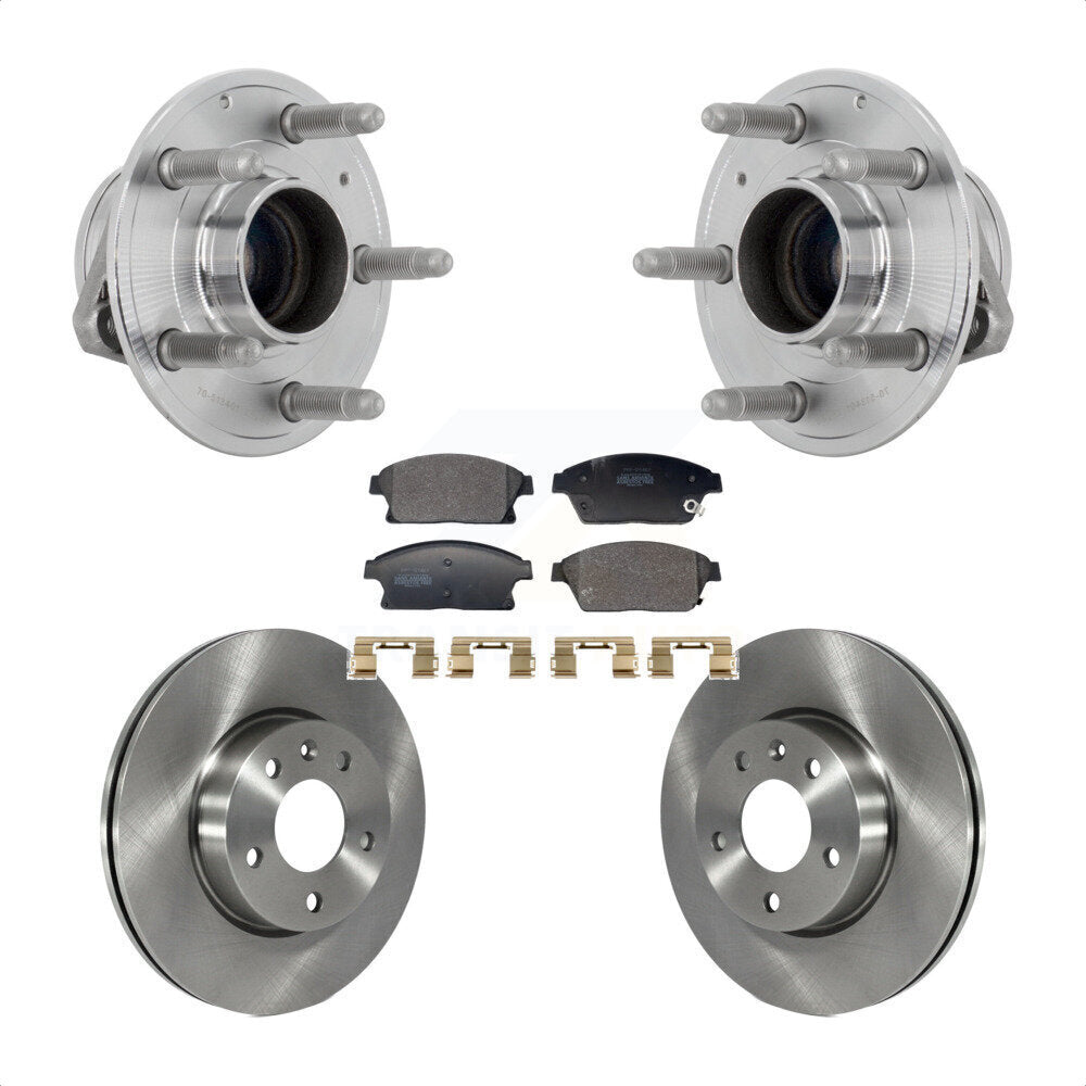 Front Hub Bearing Assembly Disc Brake Rotors And Semi-Metallic Pads Kit For Cadillac ATS KBB-132245