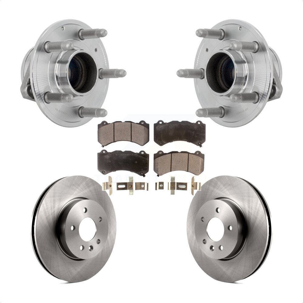 Front Hub Bearing Assembly Disc Brake Rotors And Pads Kit For Cadillac ATS V with RWD KBB-132246
