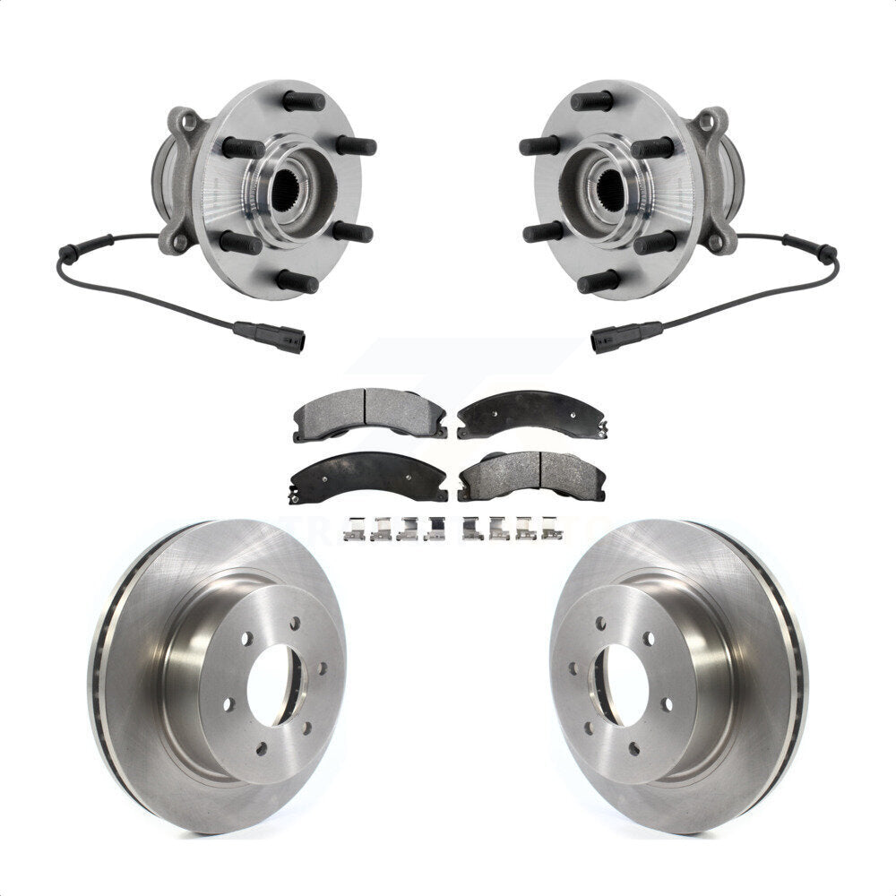 Front Hub Bearing Assembly Disc Brake Rotor And Semi-Metallic Pad Kit For Nissan TITAN XD KBB-132249