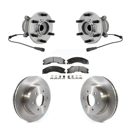 Front Hub Bearing Assembly Disc Brake Rotor And Semi-Metallic Pad Kit For Nissan TITAN XD KBB-132249