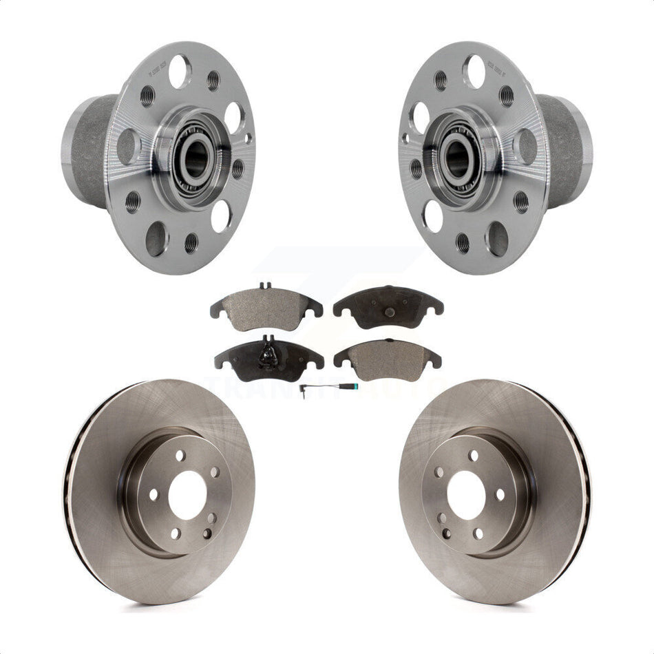 Front Hub Bearing Assembly Brake Rotor & Pads Kit For Mercedes-Benz C300 E350 C350 SLC300 KBB-132251
