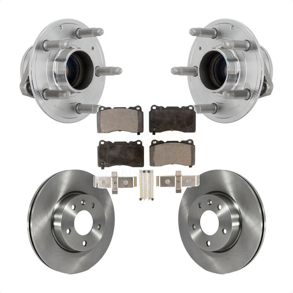 Front Hub Bearing Assembly Disc Brake Rotor & Pad Kit For 2019 Cadillac ATS Base with RWD KBB-132257