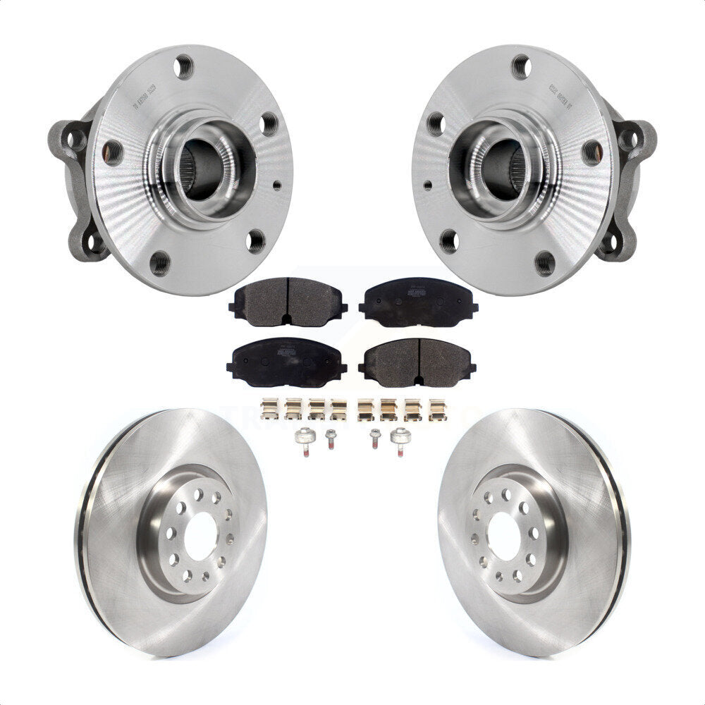 Front Hub Bearing Assembly Disc Brake Rotor And Pads Kit For Volkswagen Atlas Cross Sport KBB-132258