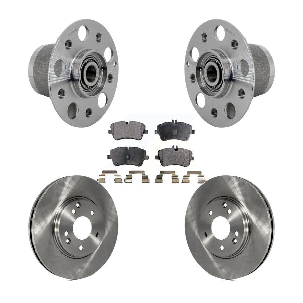 Front Hub Bearing Brake Rotor Pads Kit For 06-07 Mercedes-Benz C350 Without Sport Package KBB-132264