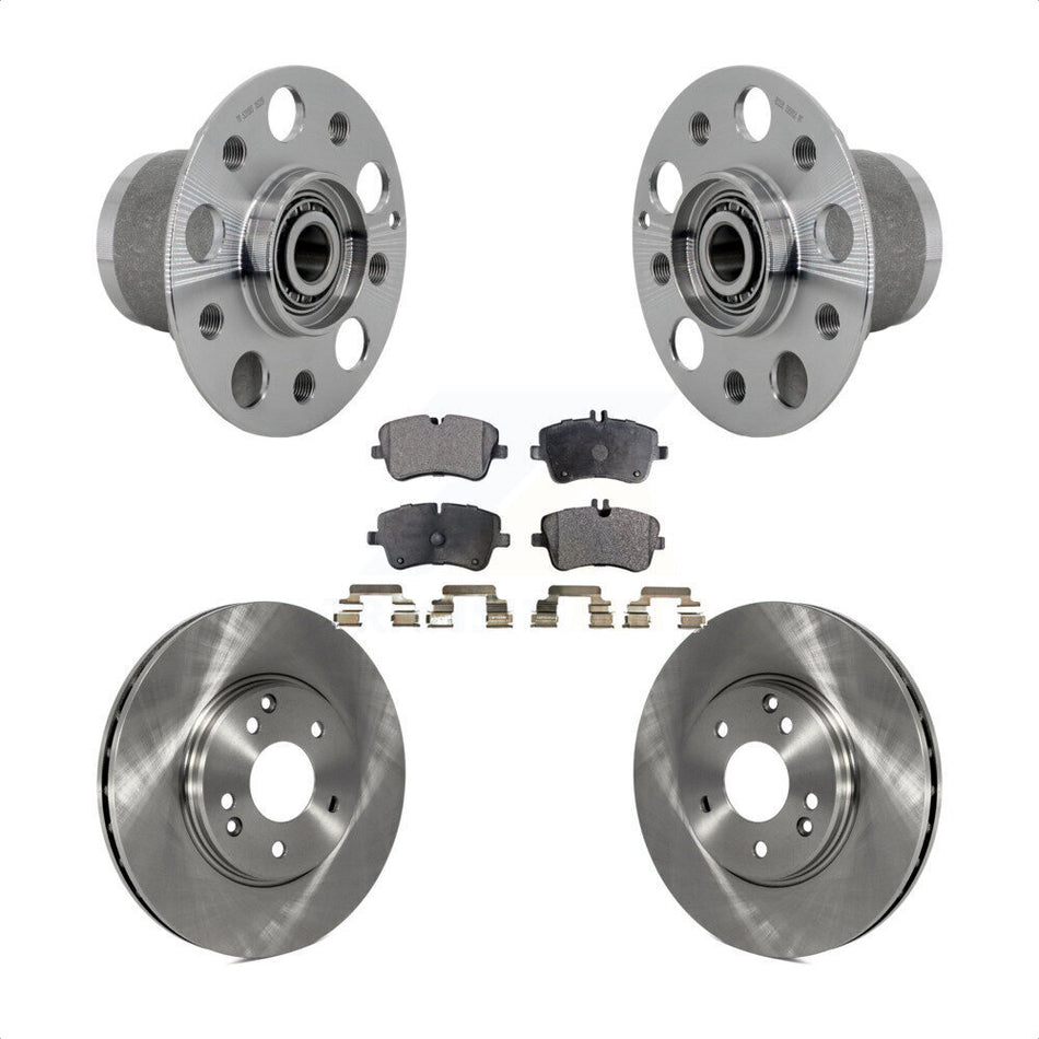 Front Hub Bearing Brake Rotor Pads Kit For 06-07 Mercedes-Benz C350 Without Sport Package KBB-132264
