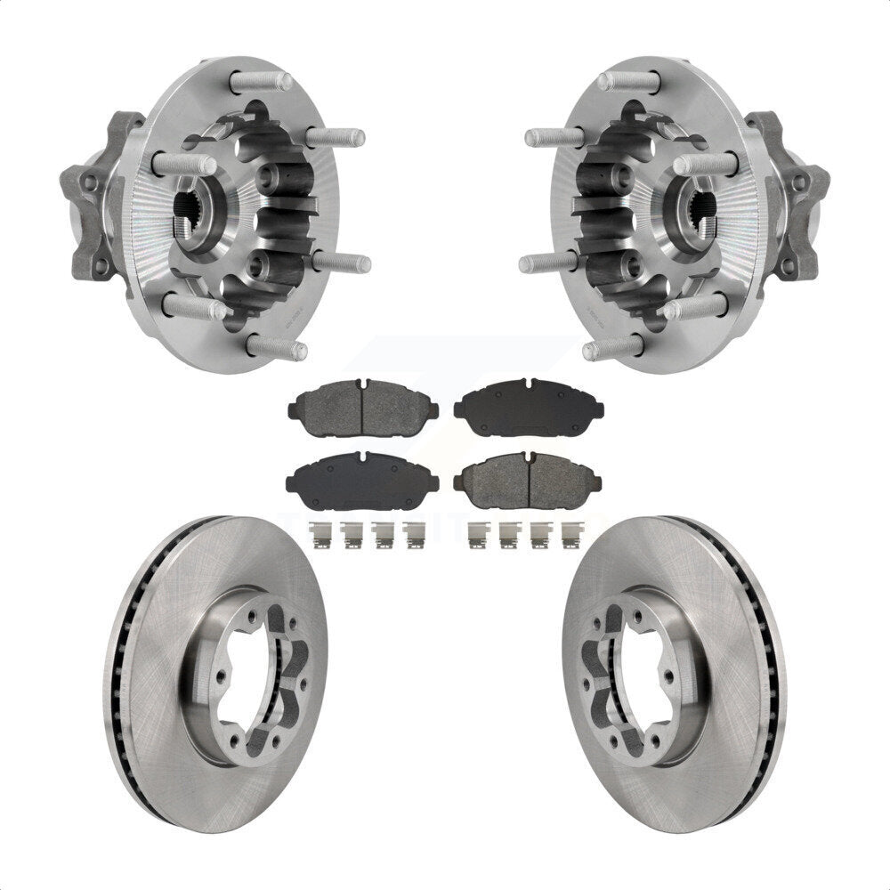 Front Hub Bearing Brake Rotor & Pads Kit For Ford Transit-250 Transit-350 Transit-150 AWD KBB-132269