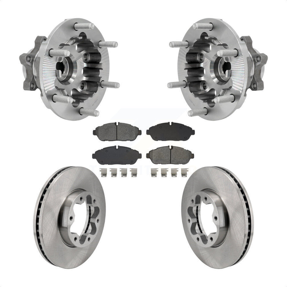 Front Hub Bearing Brake Rotor & Pads Kit For Ford Transit-250 Transit-350 Transit-150 AWD KBB-132269