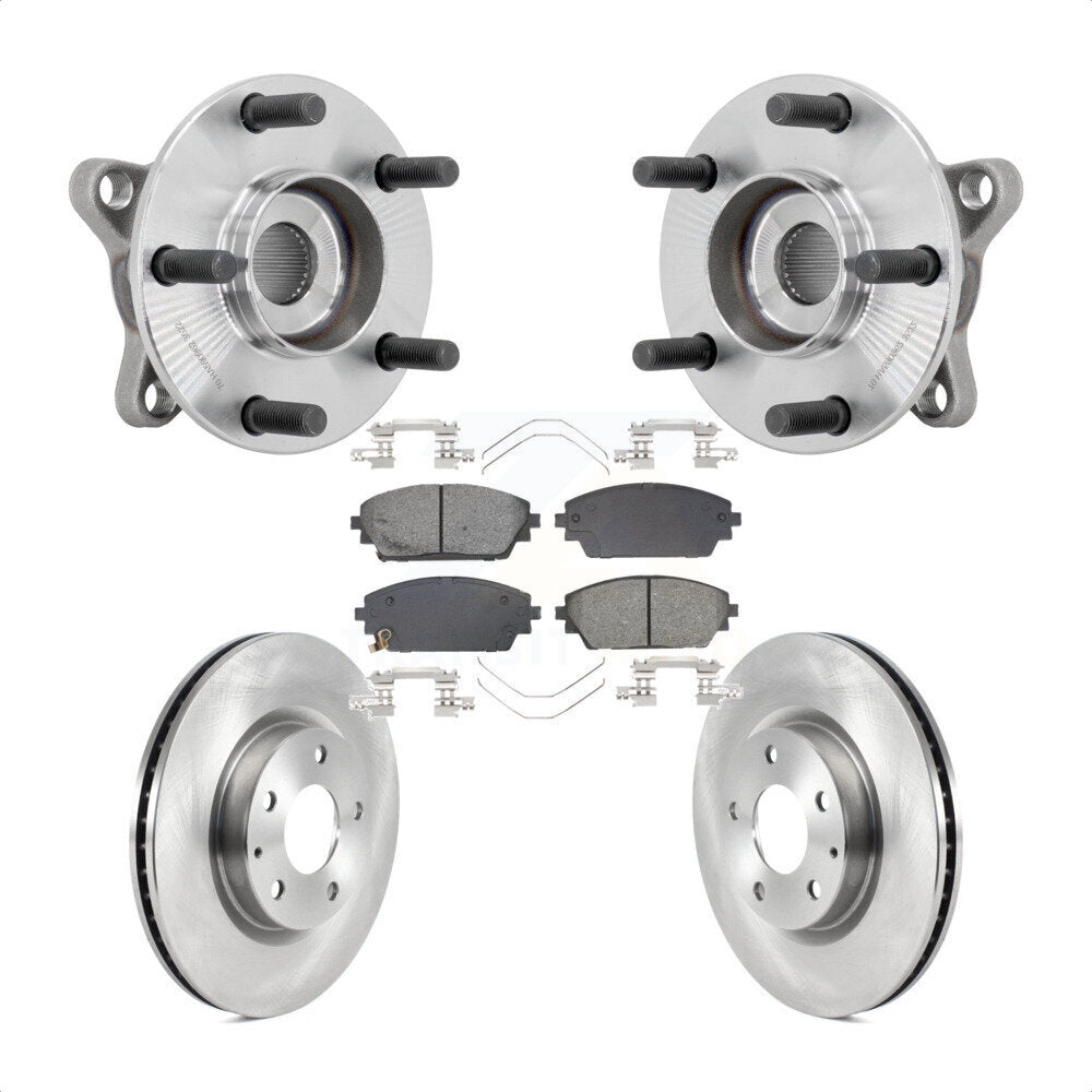 Front Hub Bearing Brake Rotor & Pad Kit For 21-22 Mazda 3 Vehicles Manufactured In Mexico KBB-132272