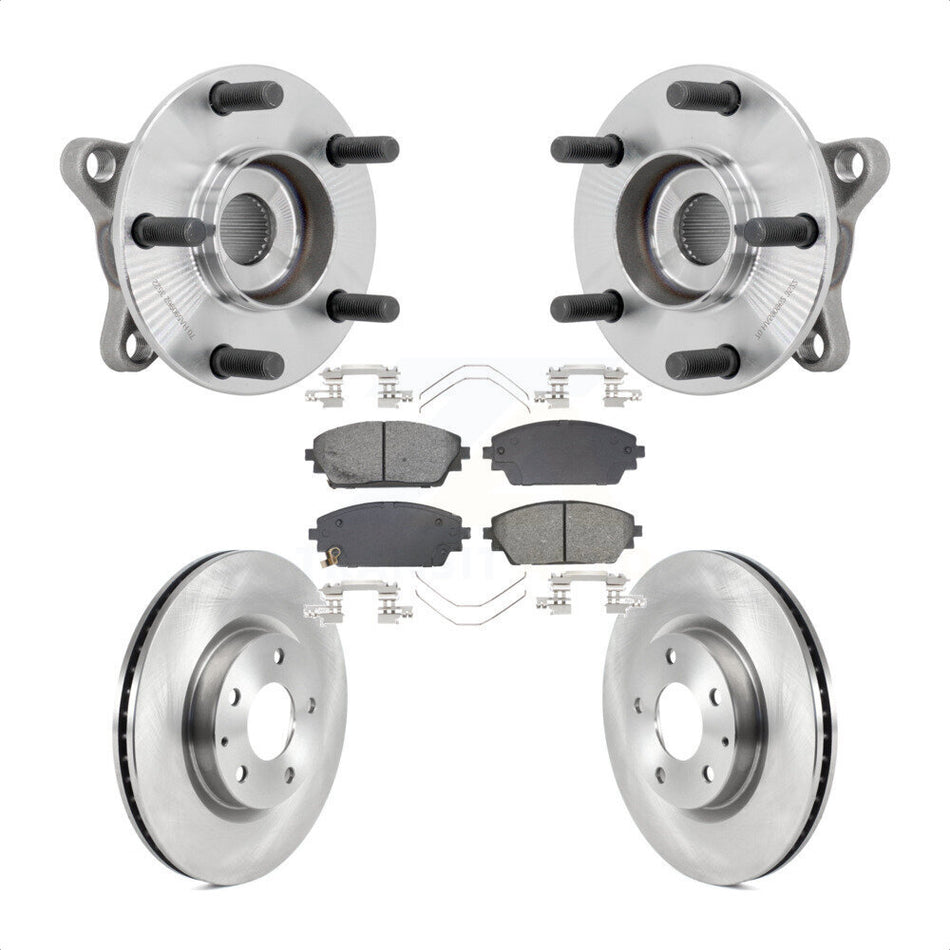 Front Hub Bearing Brake Rotor & Pad Kit For 21-22 Mazda 3 Vehicles Manufactured In Mexico KBB-132272