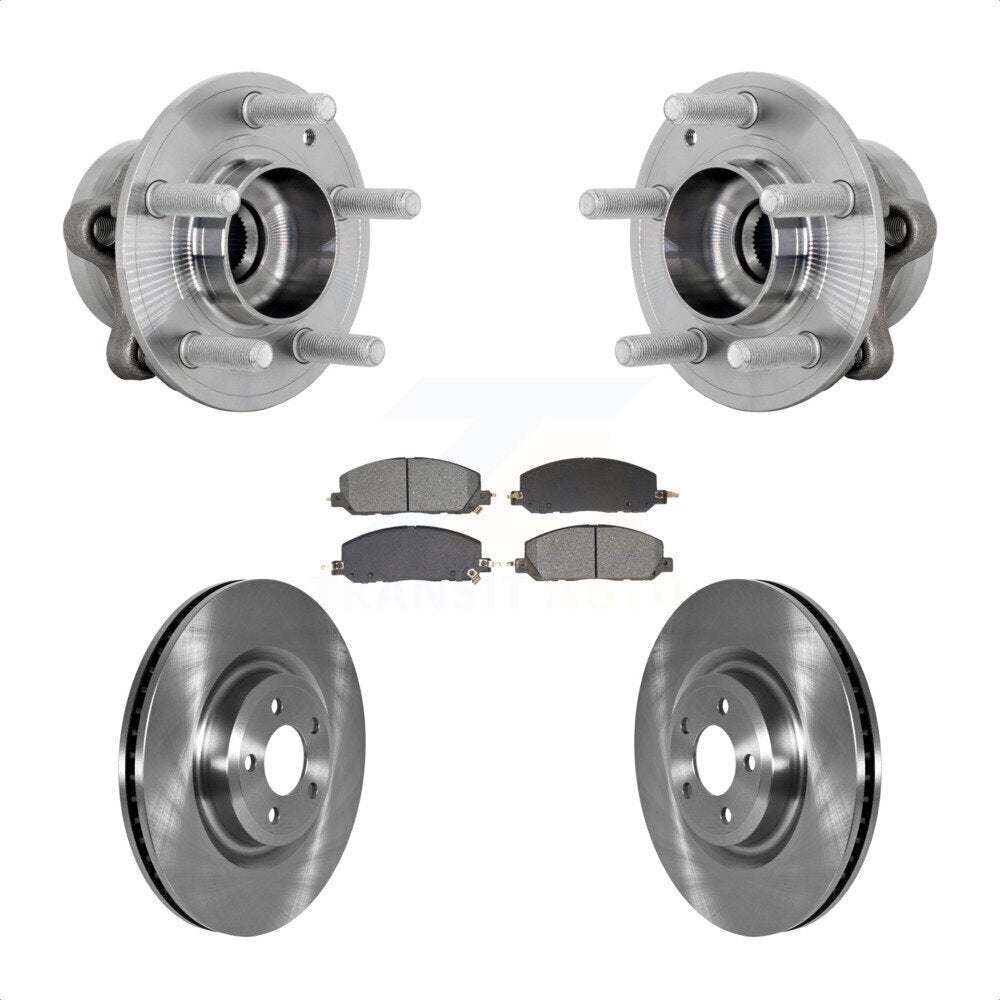 Front Hub Bearing Brake Rotor & Pads Kit For Ford Explorer Lincoln Aviator Police Utility KBB-132278