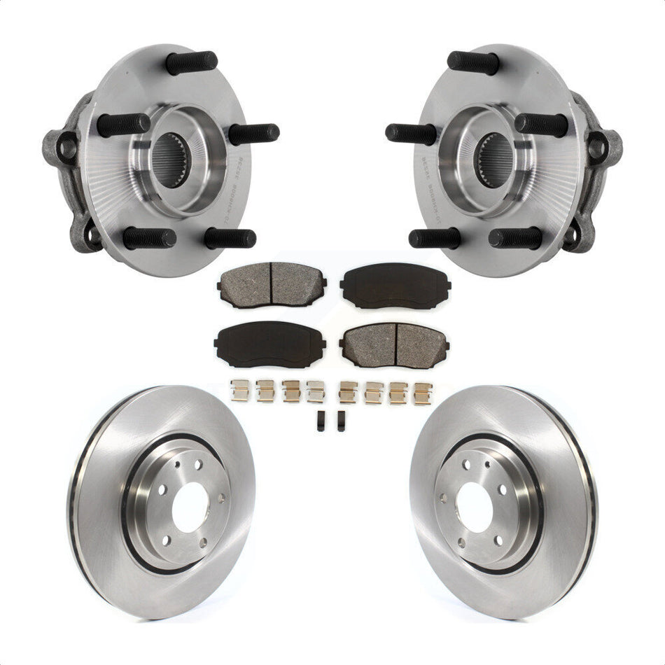 Front Hub Bearing Assembly Disc Brake Rotors And Pads Kit For 2016-2023 Mazda CX-9 KBB-132280