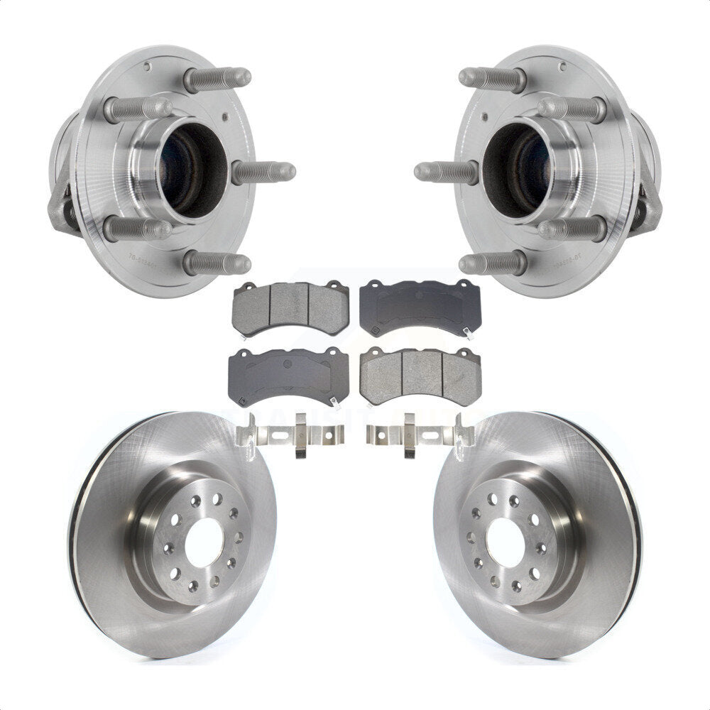Front Hub Bearing Brake Rotor Pads Kit For 16 Cadillac CTS Vsport Premium with RWD KBB-132287
