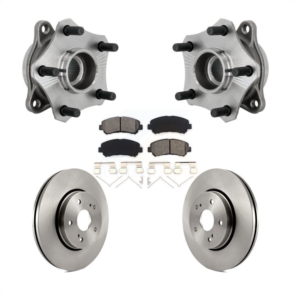 Front Hub Bearing Assembly Disc Brake Rotors And Pads Kit For 2010-2013 Suzuki Kizashi KBB-132293