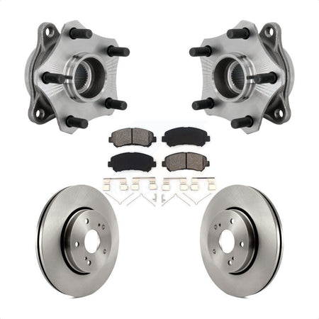 Front Hub Bearing Assembly Disc Brake Rotors And Pads Kit For 2010-2013 Suzuki Kizashi KBB-132293