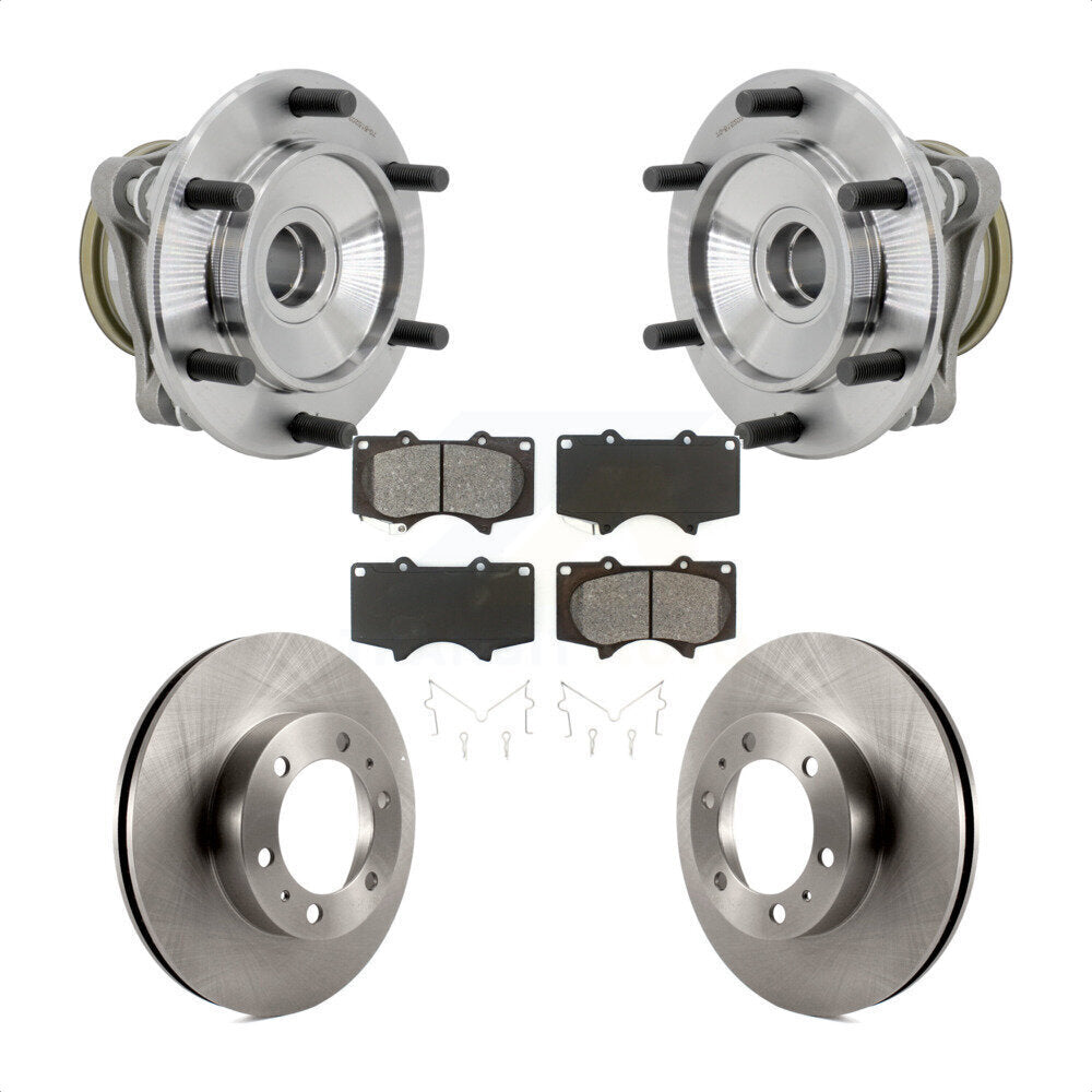 Front Hub Bearing Assembly Disc Brake Rotor Pads Kit For Toyota Tacoma 4Runner FJ Cruiser KBB-132296