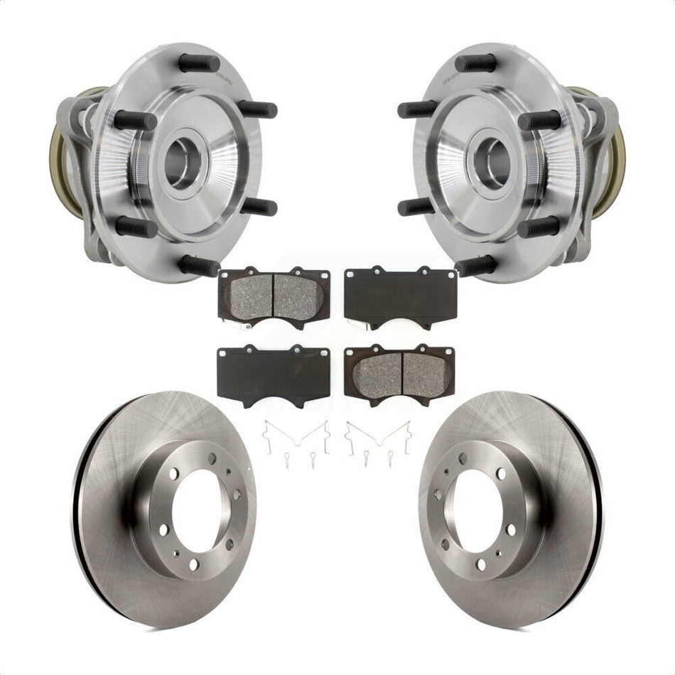 Front Hub Bearing Assembly Disc Brake Rotor Pads Kit For Toyota Tacoma 4Runner FJ Cruiser KBB-132296