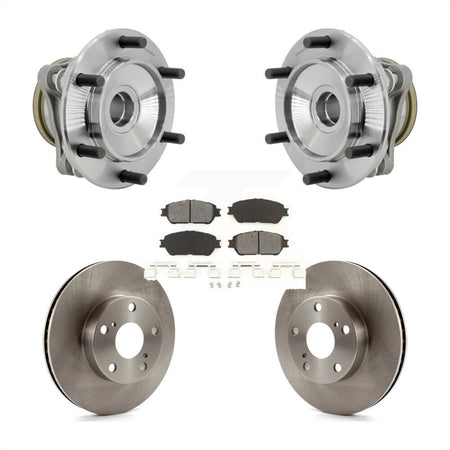 Front Hub Bearing Brake Rotor And Pad Kit For 2005-2015 Toyota Tacoma Pre Runner with RWD KBB-132297
