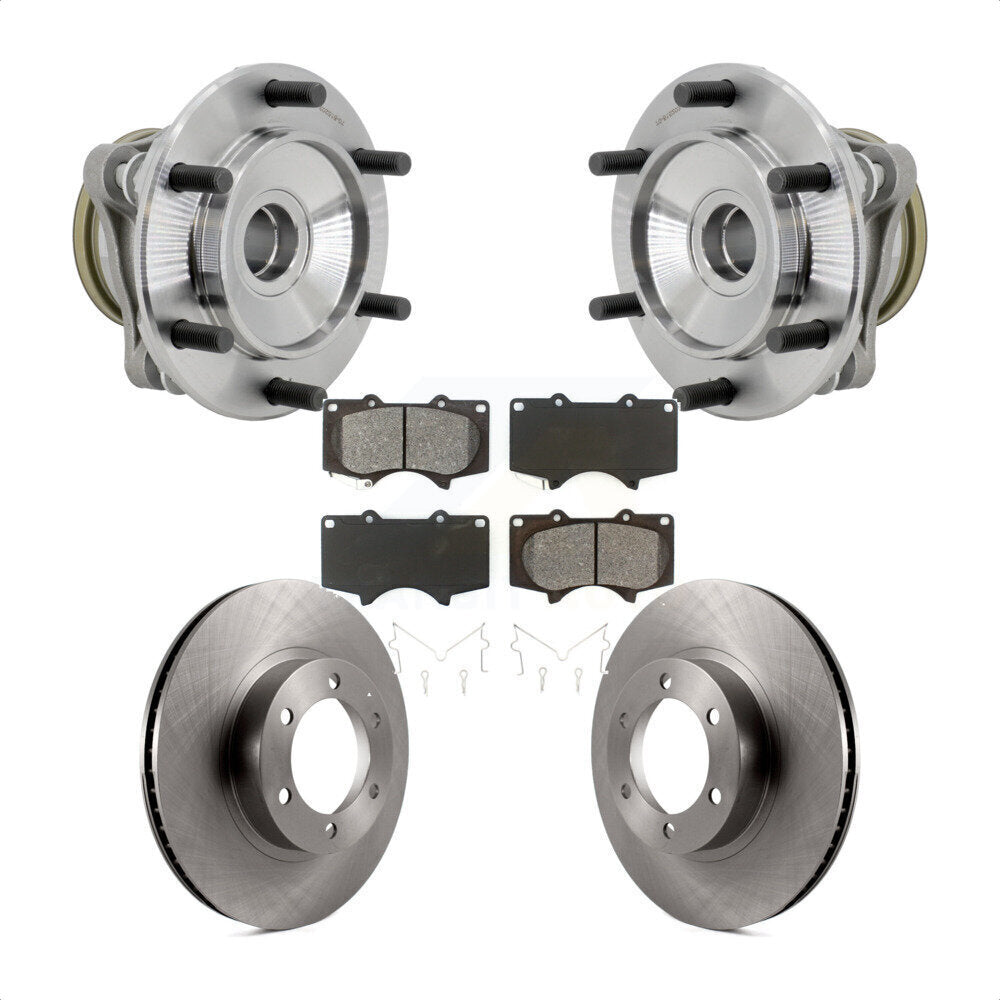 Front Hub Bearing Assembly Disc Brake Rotors And Pads Kit For Toyota 4Runner RWD KBB-132298