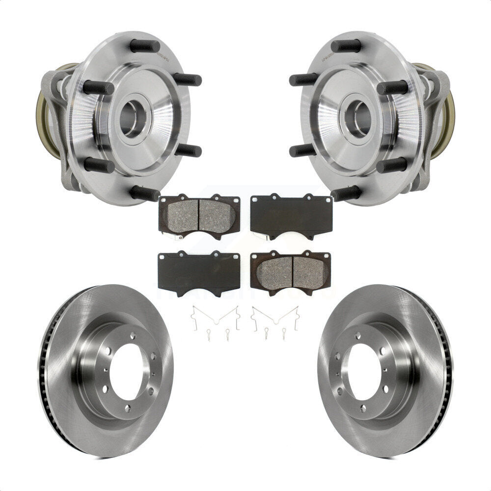 Front Hub Bearing Assembly Disc Brake Rotor And Pads Kit For 2010-2021 Toyota 4Runner RWD KBB-132300