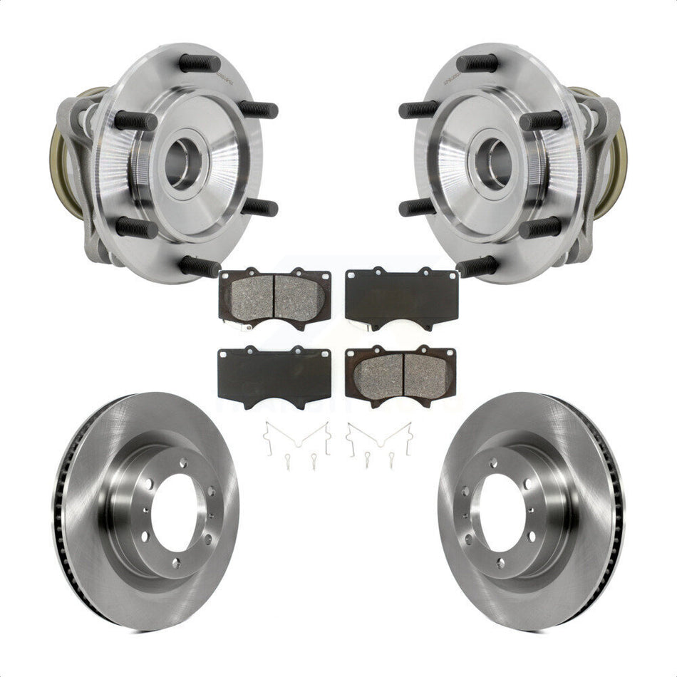 Front Hub Bearing Assembly Disc Brake Rotor And Pads Kit For 2010-2021 Toyota 4Runner RWD KBB-132300