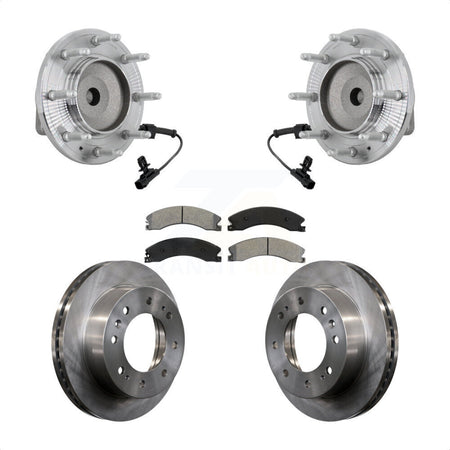 Front Hub Bearing Brake Rotor Pad Kit For GMC Chevrolet Sierra 2500 HD Silverado 3500 RWD KBB-132310