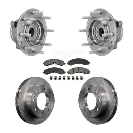 Front Hub Bearing Brake Rotor Pad Kit For GMC Chevrolet Silverado 2500 HD Sierra 3500 4WD KBB-132313
