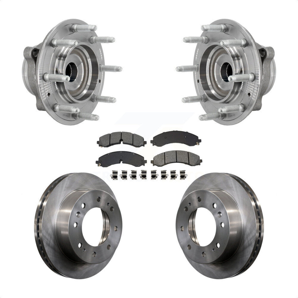 Front Hub Bearing Brake Rotor Pad Kit For GMC Chevrolet Silverado 2500 HD Sierra 3500 4WD KBB-132313
