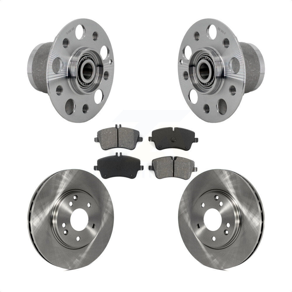 Front Hub Bearing Brake Rotor Pads Kit For 06-07 Mercedes-Benz C350 Without Sport Package KBB-132316