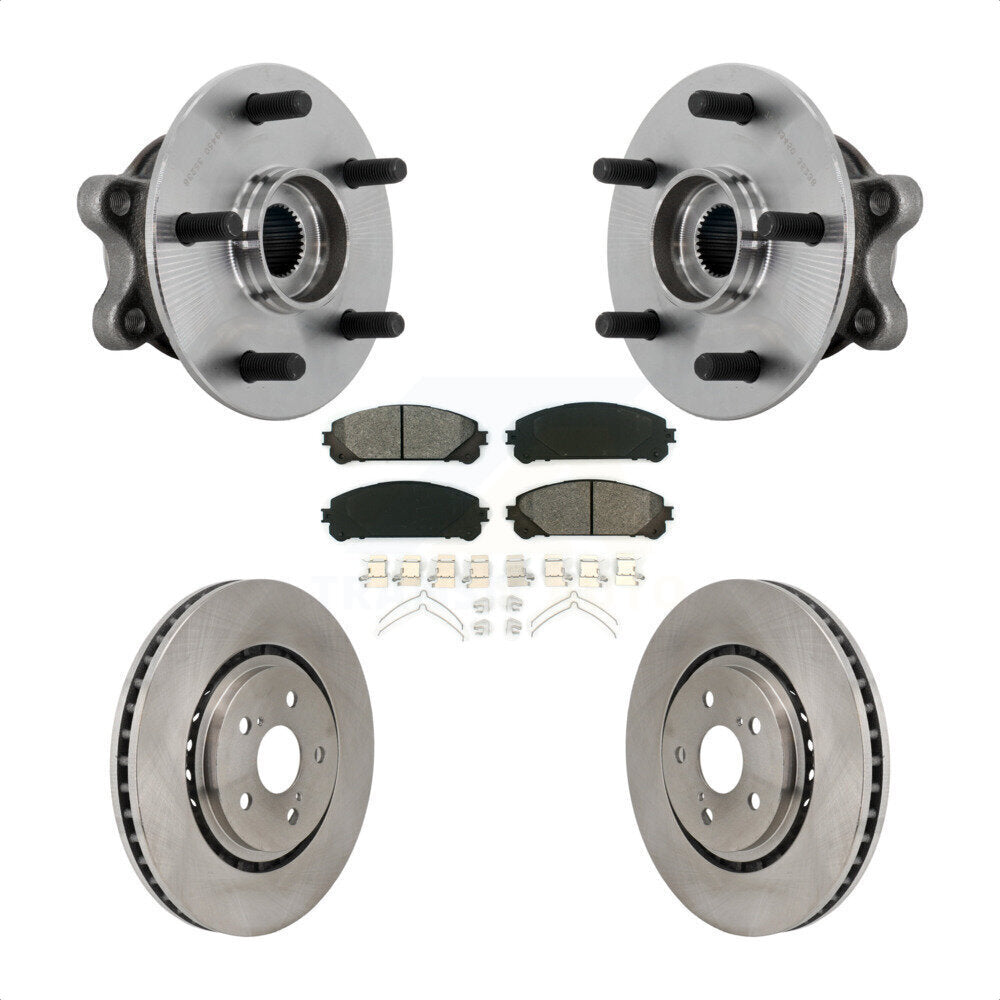 Front Hub Bearing Assembly Disc Brake Rotors And Pads Kit For 2021-2023 Toyota Sienna KBB-132319