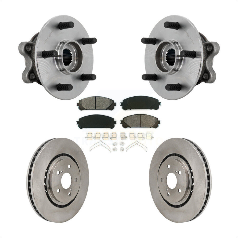 Front Hub Bearing Assembly Disc Brake Rotors And Pads Kit For 2021-2023 Toyota Sienna KBB-132319