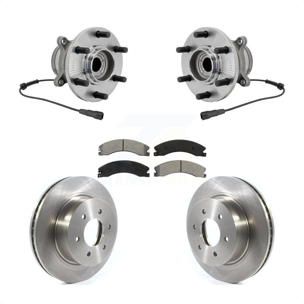 Front Hub Bearing Assembly Disc Brake Rotor And Semi-Metallic Pad Kit For Nissan TITAN XD KBB-132320
