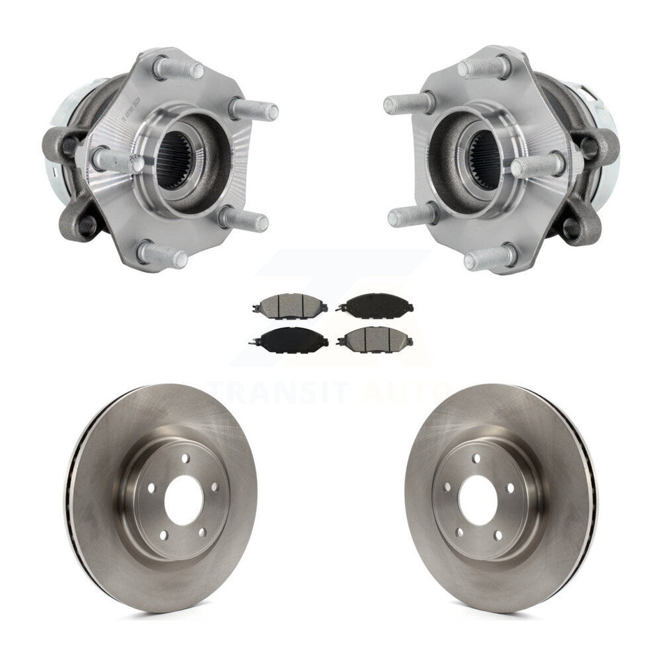 Front Hub Bearing Assembly Disc Brake Rotors And Semi-Metallic Pads Kit For Nissan Murano KBB-132322