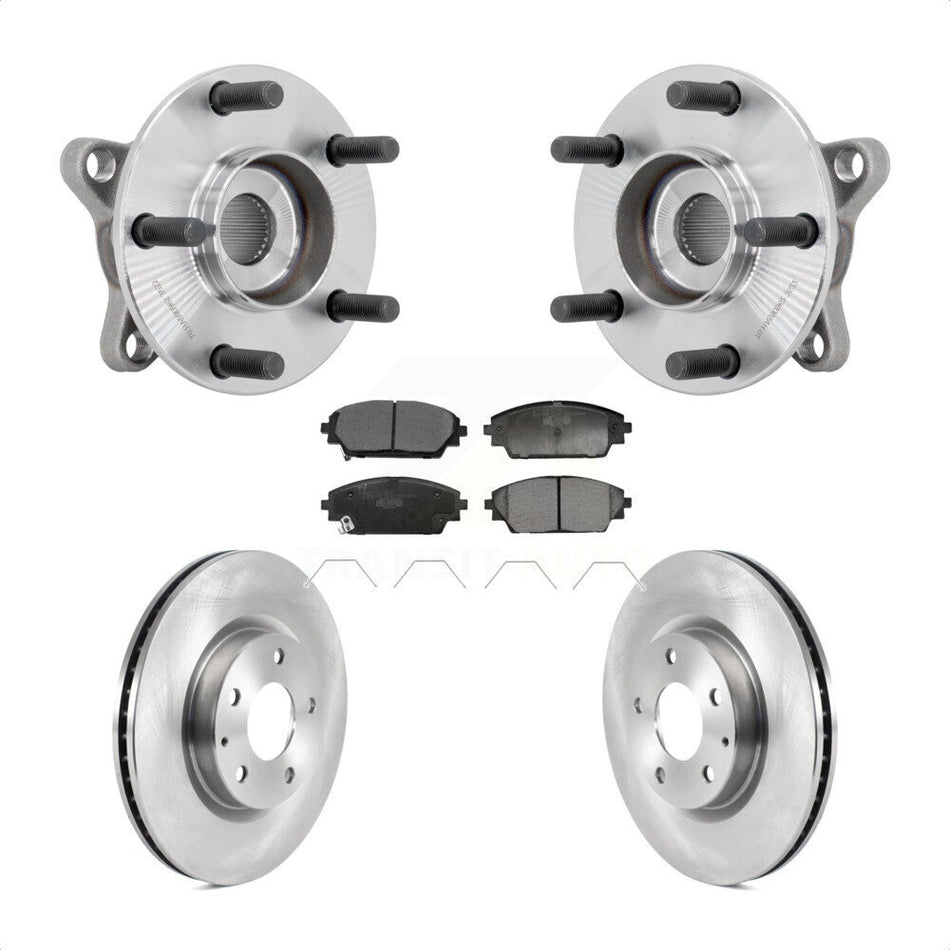Front Hub Bearing Assembly Disc Brake Rotor And Ceramic Pad Kit For 2020-2022 Mazda CX-30 KBB-132326