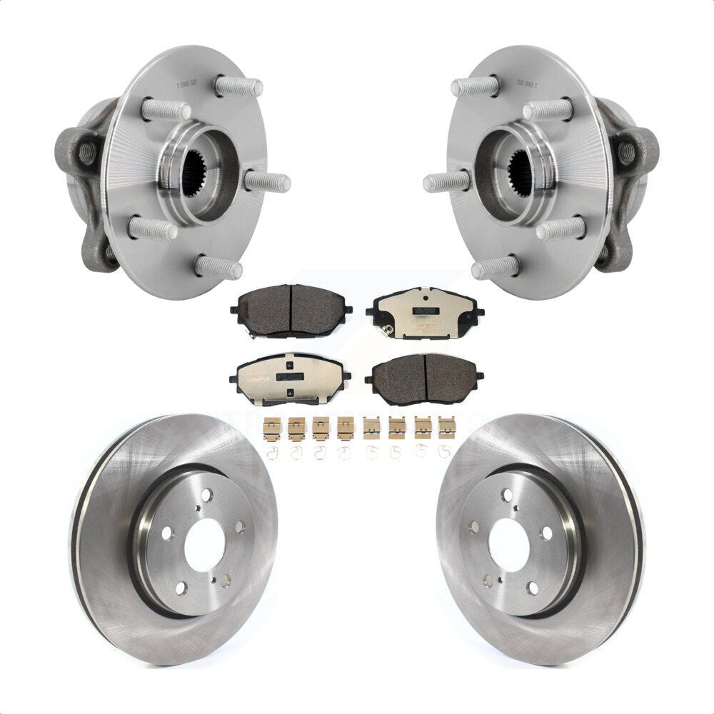 Front Hub Bearing Assembly Disc Brake Rotors And Ceramic Pads Kit For Toyota C-HR KBB-132329