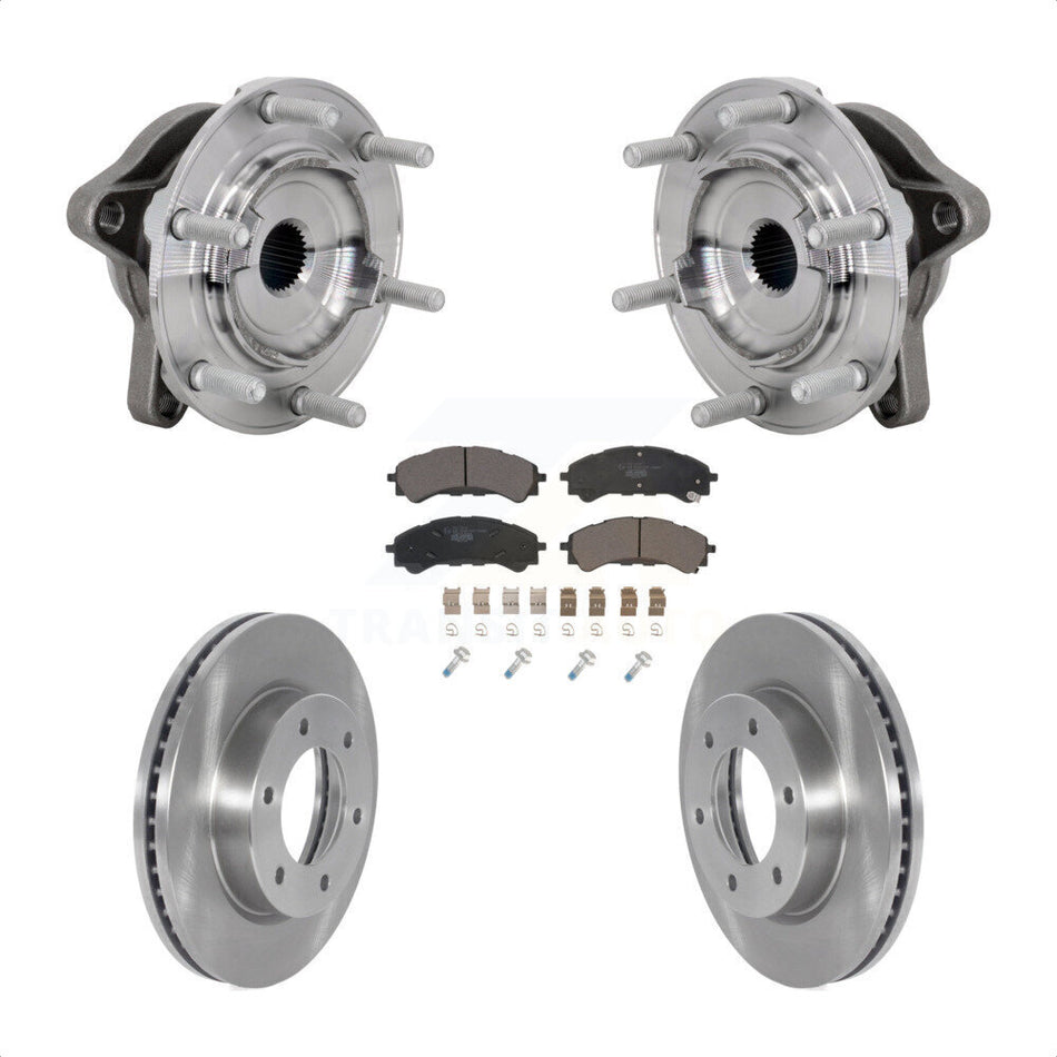 Front Hub Bearing Assembly Disc Brake Rotors And Pads Kit For 2019-2023 Ford Ranger 4WD KBB-132333