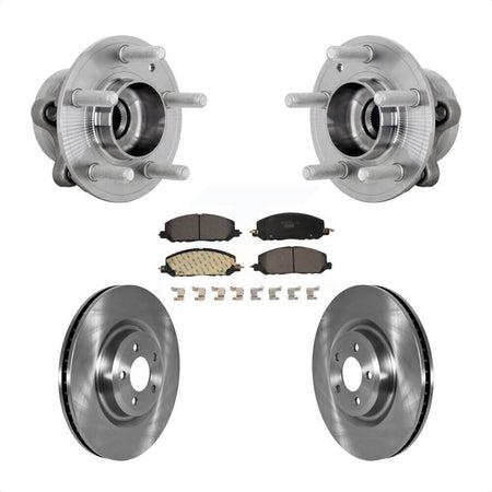 Front Hub Bearing Brake Rotor & Pads Kit For Ford Explorer Lincoln Aviator Police Utility KBB-132334