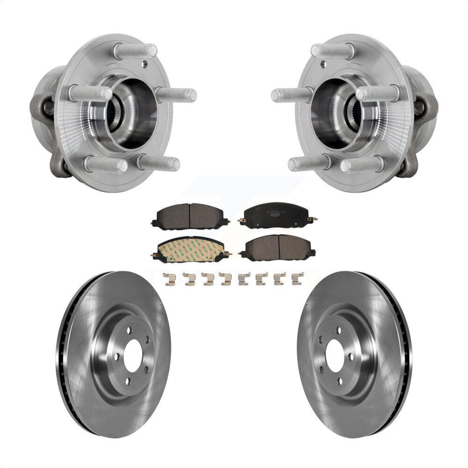 Front Hub Bearing Brake Rotor & Pads Kit For Ford Explorer Lincoln Aviator Police Utility KBB-132334