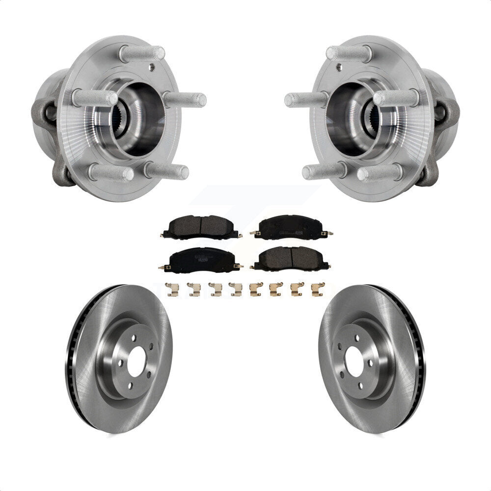 Front Hub Bearing Brake Rotor And Pad Kit For 2020-2022 Ford Explorer Lincoln Aviator AWD KBB-132335