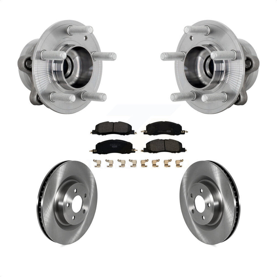 Front Hub Bearing Brake Rotor And Pad Kit For 2020-2022 Ford Explorer Lincoln Aviator AWD KBB-132335