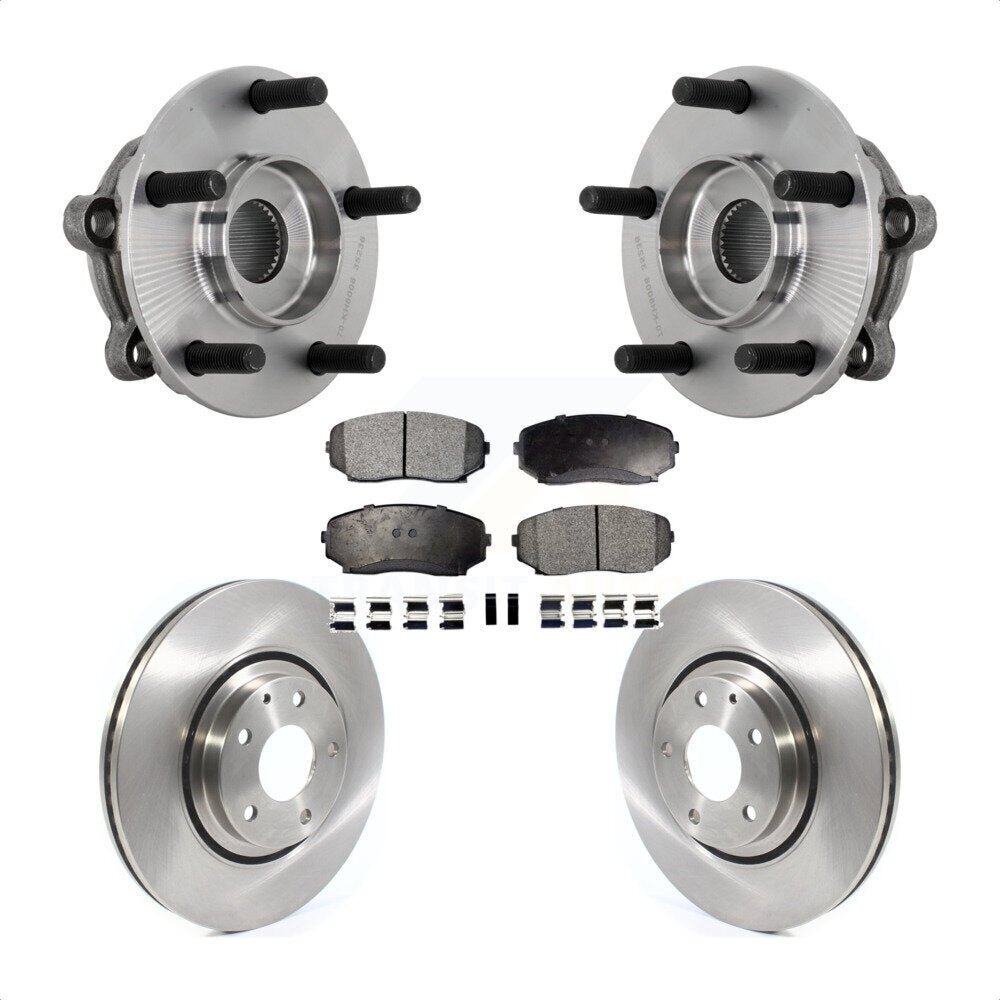 Front Hub Bearing Assembly Disc Brake Rotor And Ceramic Pads Kit For 2016-2023 Mazda CX-9 KBB-132337