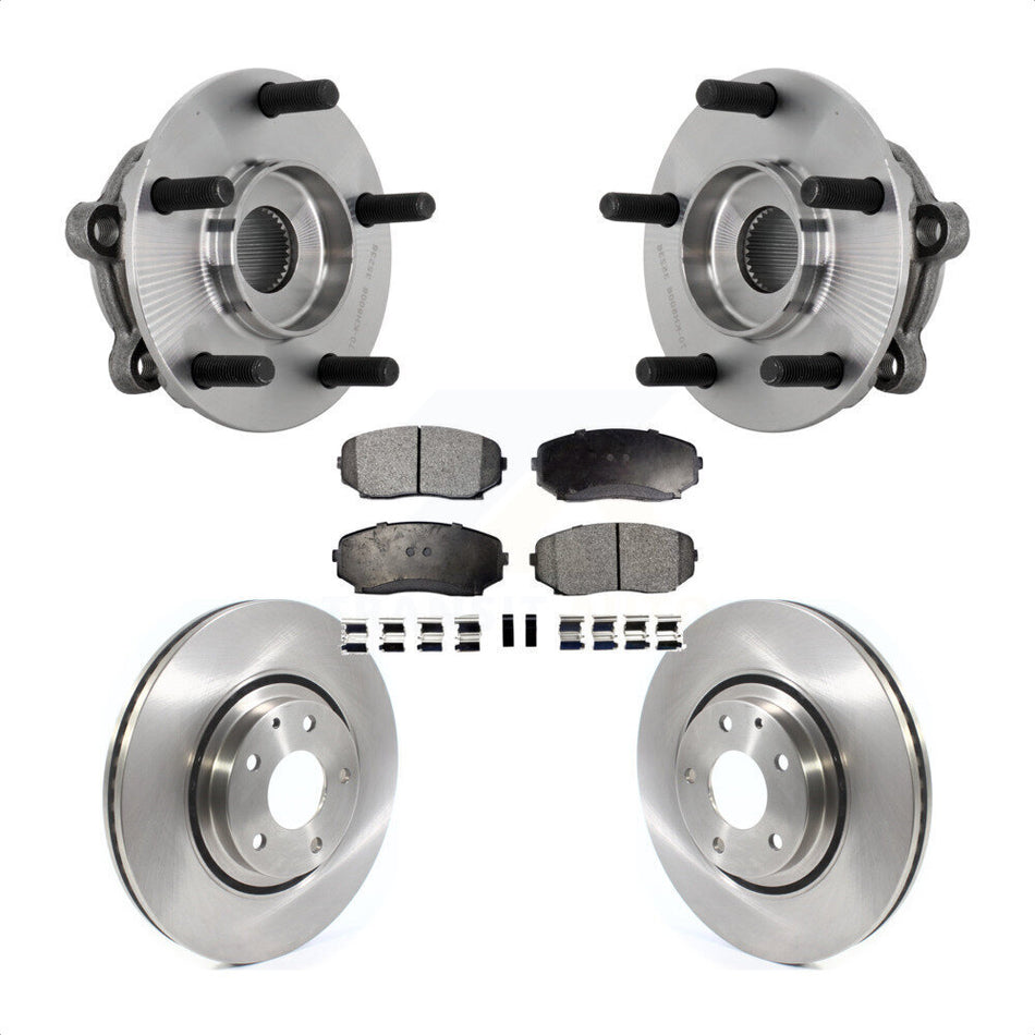 Front Hub Bearing Assembly Disc Brake Rotor And Ceramic Pads Kit For 2016-2023 Mazda CX-9 KBB-132337