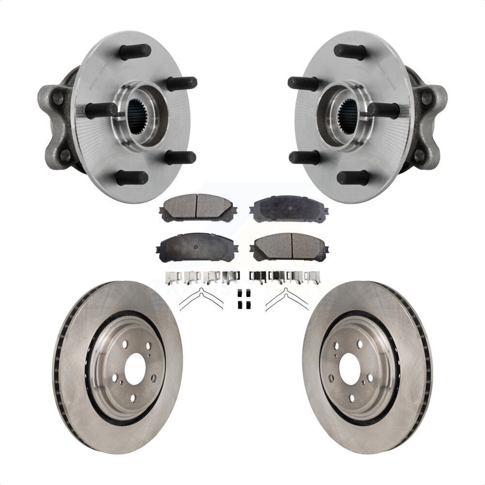 Front Hub Bearing Assembly Disc Brake Rotors And Pads Kit For 2020-2022 Toyota Highlander KBB-132338