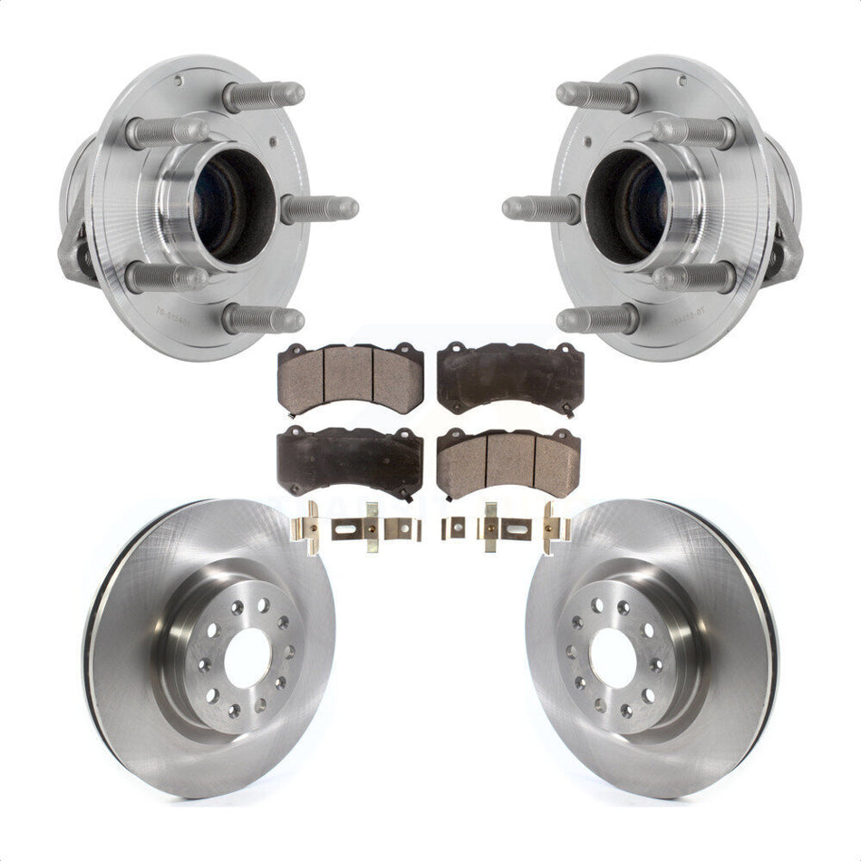 Front Hub Bearing Brake Rotor Pads Kit For 16 Cadillac CTS Vsport Premium with RWD KBB-132344