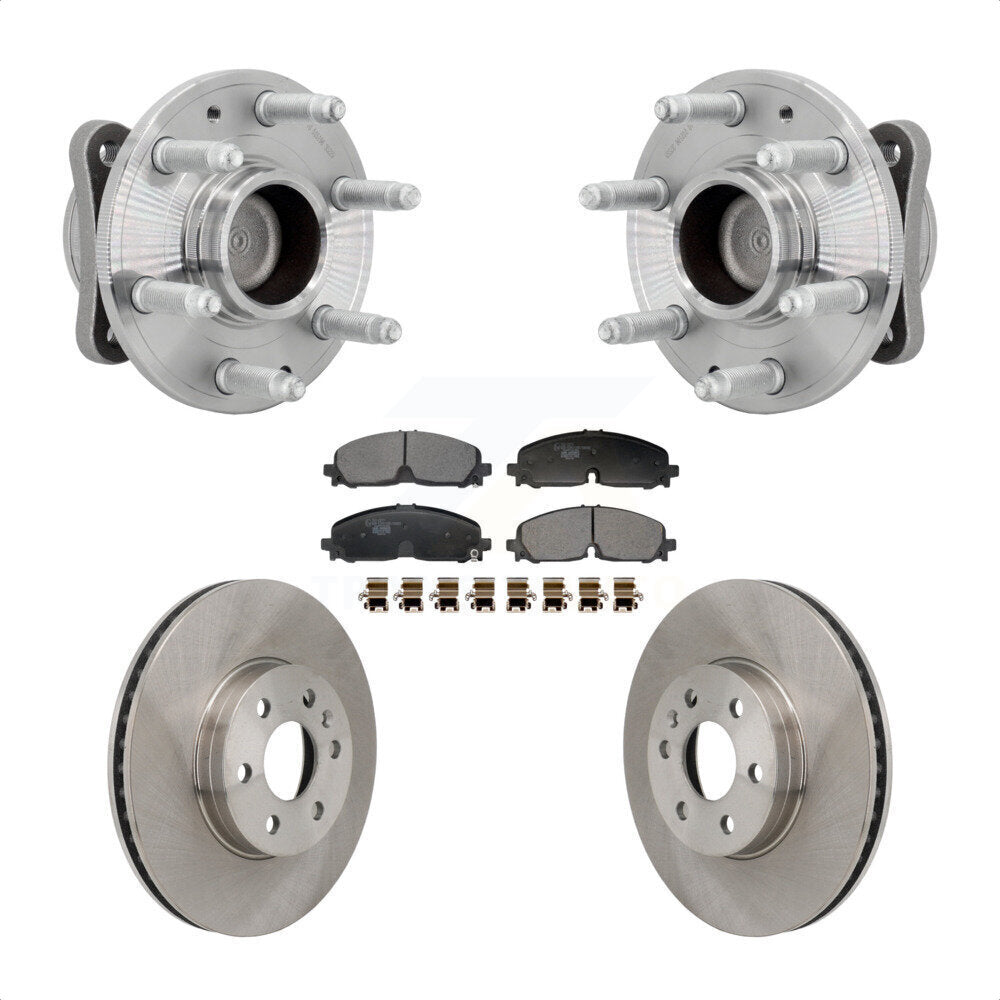 Front Hub Bearing Brake Rotor And Pad Kit For 2021-2022 Chevrolet Colorado GMC Canyon RWD KBB-132351