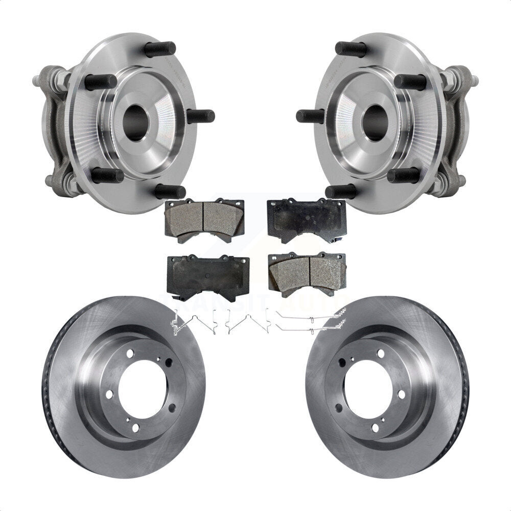 Front Hub Bearing Assembly Disc Brake Rotors And Pads Kit For Toyota Tundra Sequoia RWD KBB-132359