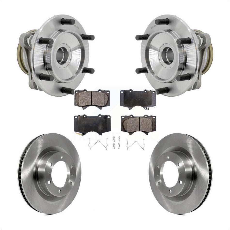 Front Hub Bearing Assembly Disc Brake Rotor And Pads Kit For 2010-2021 Toyota 4Runner RWD KBB-132360